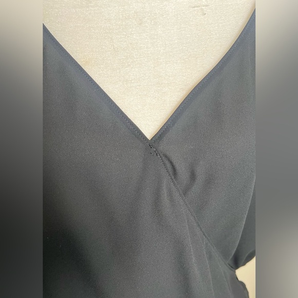 Lush black wrap front spaghetti strap bodysuit thong bottom size L large - Picture 8 of 10